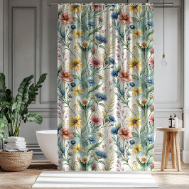 Romantic Floral Curtain Pastel Gift for Parents シャワーカーテン