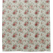 Romantic Floral Curtain Pastel Vintage Accent シャワーカーテン (正面)