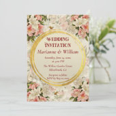Romantic Floral Customizable wedding invitation (スタンド正面)