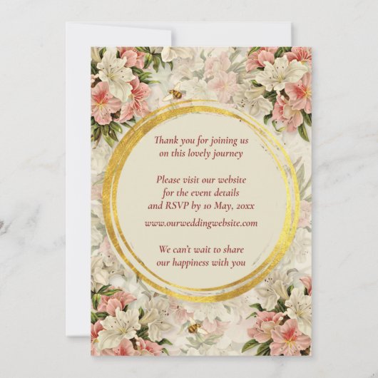 Romantic Floral Customizable wedding invitation (裏面)