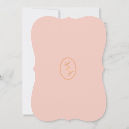 Romantic Floral Die Cut Wedding Menu Card 招待状 (裏面)