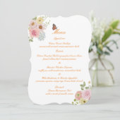 Romantic Floral Die Cut Wedding Menu Card 招待状 (スタンド正面)