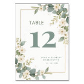Romantic Floral & Eucalyptus Branches Wedding テーブルナンバー (裏面)