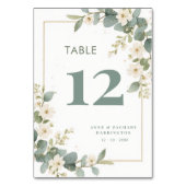 Romantic Floral & Eucalyptus Branches Wedding テーブルナンバー (正面)