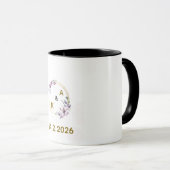 Romantic Floral Frame Couple Mug with Initials & W マグカップ (正面右)