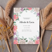 Romantic Floral Frame Wedding Invitation 招待状