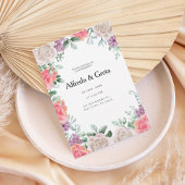 Romantic Floral Frame Wedding Invitation 招待状