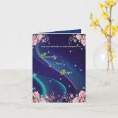 Romantic Floral Galaxy Wedding Invitation カード (黄色い花)