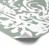 Romantic Floral Garden Sage Green Wedding Welcome ポスター (角)