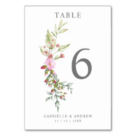 Romantic Floral Garland in Pink for Wedding テーブルナンバー