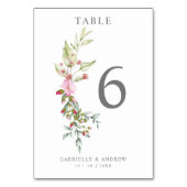 Romantic Floral Garland in Pink for Wedding テーブルナンバー (正面)