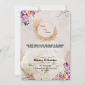 Romantic Floral Gold Wedding Invitation 招待状 (正面)