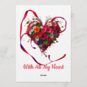 Romantic Floral Heart 招待状 (裏面)