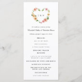 Romantic Floral Heart Wedding Ceremony Program プログラム (正面)
