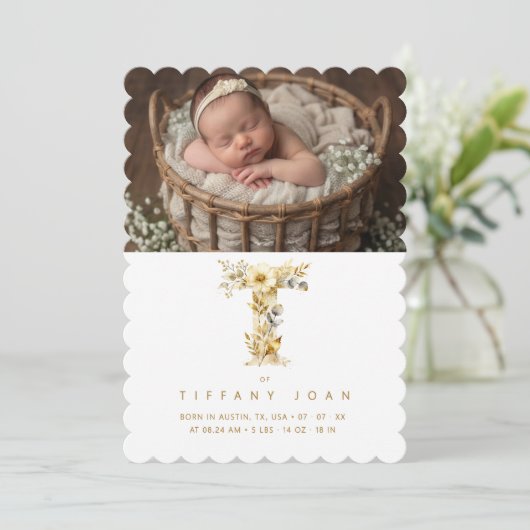 Romantic Floral L Initial Gold Glitter Newborn Ann (スタンド正面)