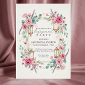 Romantic Floral Lantern Engagement Invitation 招待状