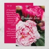 Romantic Floral Love Quote 招待状 (正面/裏面)