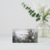 Romantic Floral Misty Mountain Valley Gold Frame 名刺 (スタンド正面)
