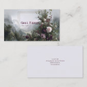 Romantic Floral Misty Mountain Valley Gold Frame 名刺 (正面/裏面)