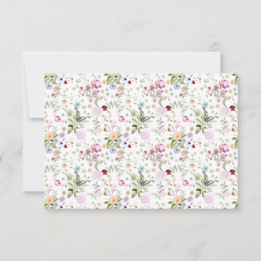 Romantic Floral Monogram Notecard サンキューカード (裏面)