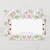 Romantic Floral Monogram Notecard サンキューカード (正面/裏面)