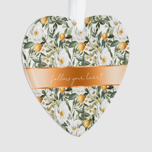 Romantic Floral Oranges Sicily Italian オーナメント (正面)