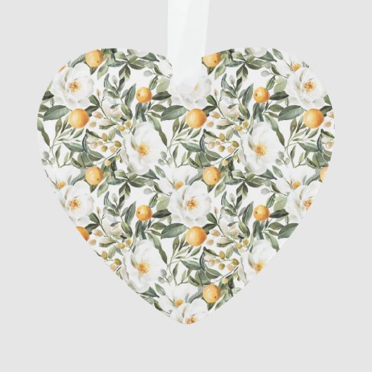 Romantic Floral Oranges Sicily Italian オーナメント (裏面)