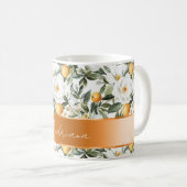 Romantic Floral Oranges Sicily Italian コーヒーマグカップ (正面右)