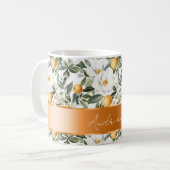 Romantic Floral Oranges Sicily Italian コーヒーマグカップ (正面左)