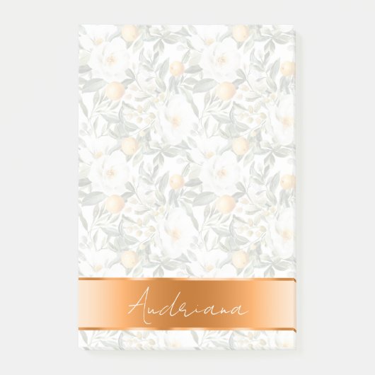 Romantic Floral Oranges Sicily Italian ポストイット (正面)