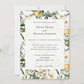 Romantic Floral Oranges Sicily Italian Wedding 招待状 (正面)