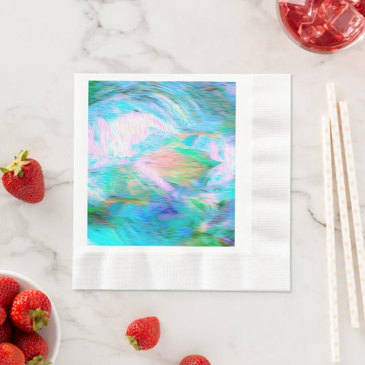 Romantic Floral Paper Plate – Elegant Boho Fantasy 縁ありランチョンナプキン (インサイチュ)