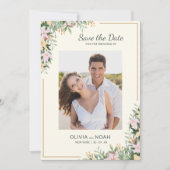 Romantic Floral Photo Save the Date セーブザデート (正面)