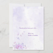 💐Romantic Floral Purple Wedding Invitation 案内状 (裏面)
