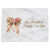 Romantic Floral Ribbon Tote Bag ラージペーパーバッグ (正面)