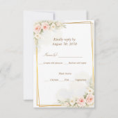 Romantic Floral RSVP Card Dusty Blush Peony Botani (正面)