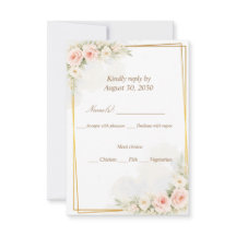 Romantic Floral RSVP Card Dusty Blush Peony Botani