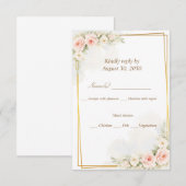 Romantic Floral RSVP Card Dusty Blush Peony Botani (正面/裏面)