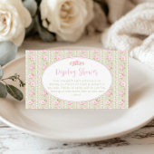 Romantic Floral Sage green Display Shower エンクロージャーカード