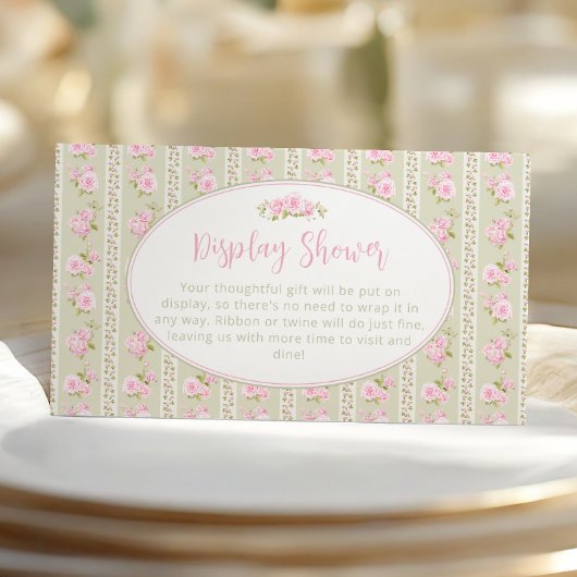 Romantic Floral Sage green Display Shower エンクロージャーカード