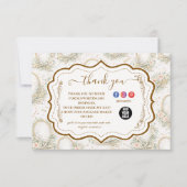 Romantic Floral Salon Hair Stylist サンキューカード (正面)