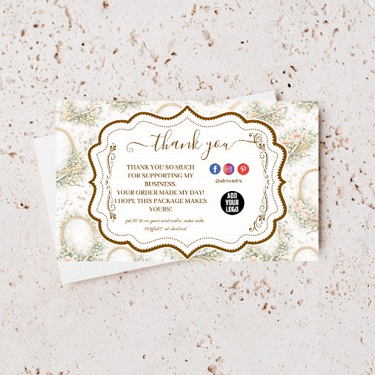 Romantic Floral Salon Hair Stylist サンキューカード