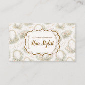 Romantic Floral Salon Hair Stylist 名刺 (正面)