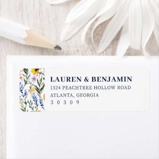 Romantic Floral Watercolor Border ラベル (インサイチュ)