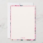Romantic Floral Watercolor Pink Rose セーブザデート (裏面)