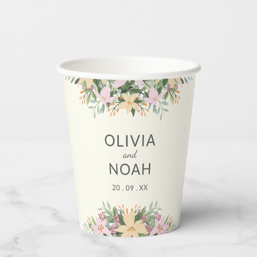 Romantic floral wedding 紙コップ (裏面)