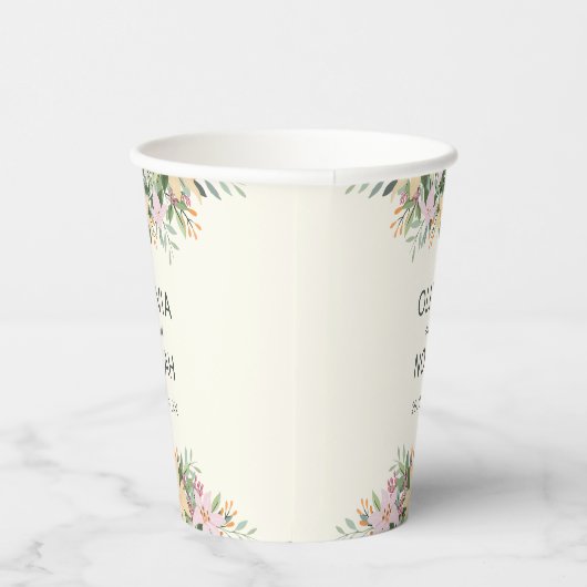 Romantic floral wedding 紙コップ (右)