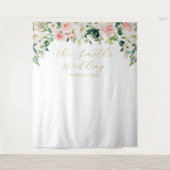 Romantic Floral Wedding Backdrop タペストリー (正面)