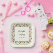 Romantic floral wedding - boho party ペーパープレート (パーティー)