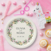 Romantic floral wedding - boho party ペーパープレート (パーティー)